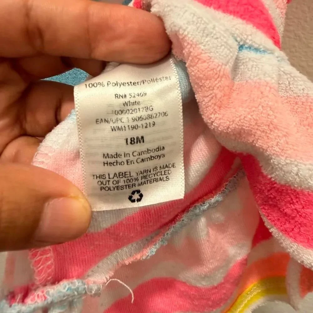 Wonder-nation Baby Girl Stripped Cover-up 18months